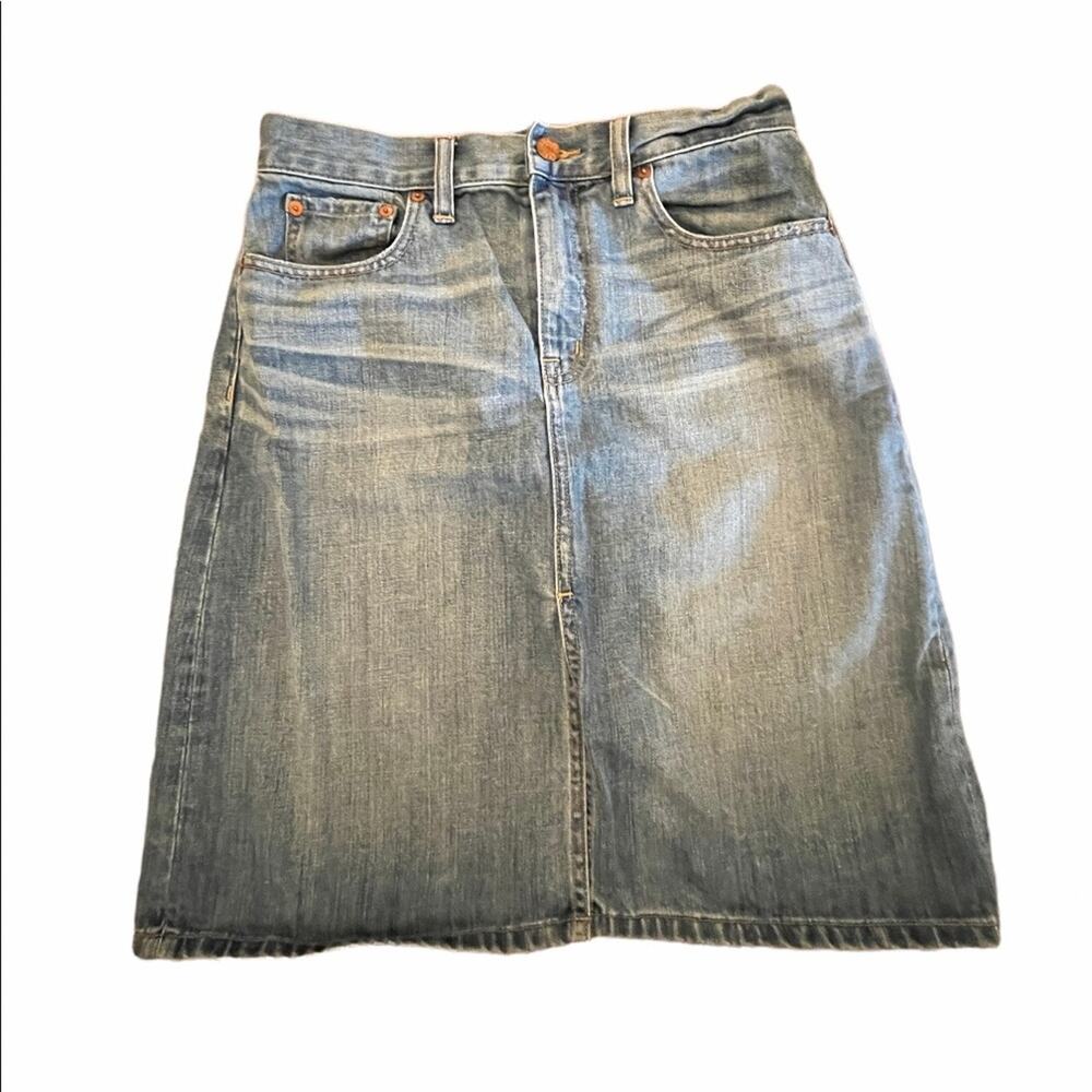Madewell Light Blue A-Line Denim Skirt